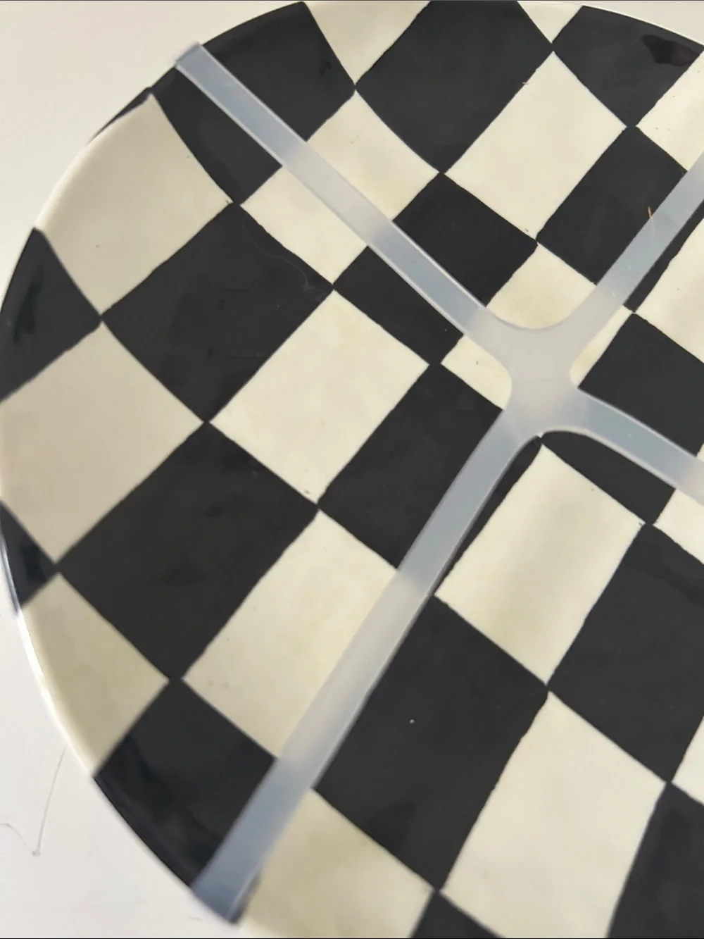 Set of 4 Black and White Checkered Melamine Mini Dessert & Appetizer Plates NEW - Picture 4 of 7